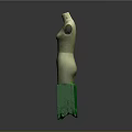 White Body Dress Form Mannequin With Green Base For Clothing