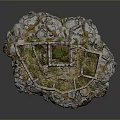 Ancient Stone Castle Architectural Components Featuring Tower And Defensive Walls 3d model