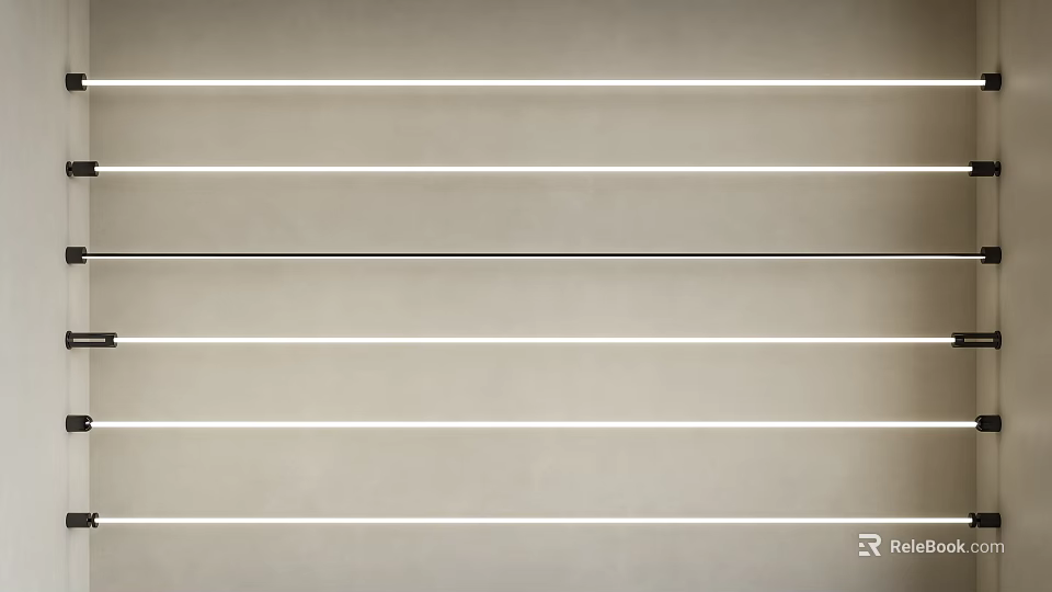 Clean Light Gray Background With Horizontal White Stripes And Minimalist Design 3d model