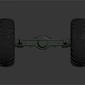 Heavy Duty Vehicle Axle With Large Off Road Tires And Reinforced Metal Frame