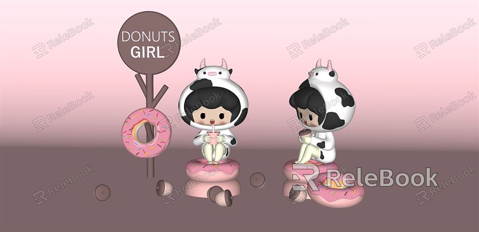 Modern Toy Donut Girl model