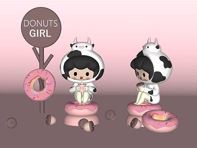 Modern Toy Donut Girl model