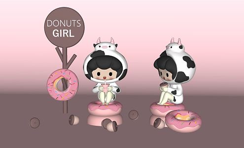 Modern Toy Donut Girl 3d model