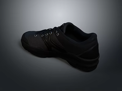 Black Casual Sports Shoes With Comfortable Design For Daily Wear And Lightweight Feel 3d model