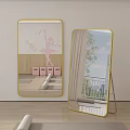 Gold Framed Wall And Floor Mirrors Featuring Ballet Sticker Pink Bins Yoga Mat Tree View