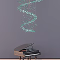 Stylish Grand Piano with Colorful Art Brushes and Acrylic Paints in Bright Studio