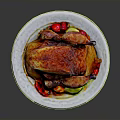 Sorry, the picture mainly shows roasted chicken and vegetables, without any furniture elements. It's impossible to generate a furniture-themed title based on the picture content. Please provide a picture related to furniture.