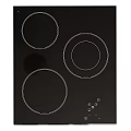 Efficient Modern Induction Cooktop Featuring Black Surface Three Circular Heating Zones And Control Buttons 3d model