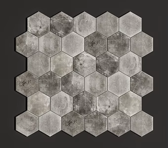 Modern Tile Hexagon Antique Cement Tile 3d model