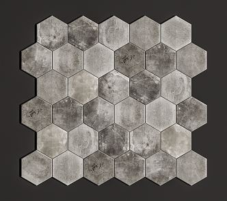 Modern Tile Hexagon Antique Cement Tile 3d model