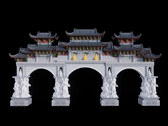 Religious archway ancient architecture majestic large diamond stone 3d model