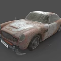 Rusty Old Vintage Classic Sports Car With Weathered Exterior Body Appearance