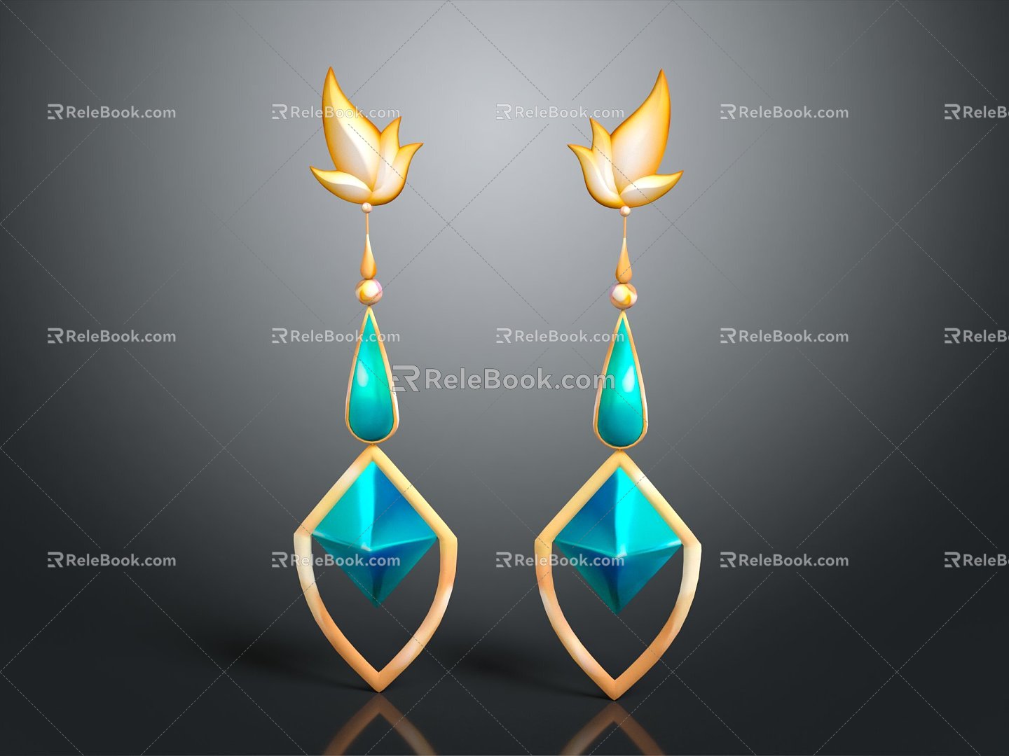 Modern earrings earrings earrings earrings 3d model