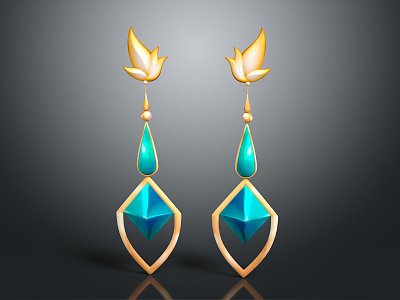 Modern earrings 3d model