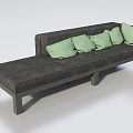 Gray Sectional Sofa with Green Cushions and Extended Chaise Lounge Design