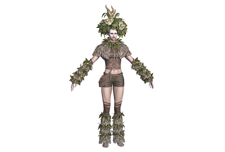 Ancient Man Female Savage Game Character 3d model