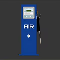 Public Blue Air Facility with Digital Display Screen Hose and Nozzle 3d model