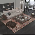 Sofa coffee table combination 3d model
