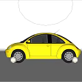 Stylish Yellow Volkswagen Beetle Car With Black Windows And Silver Wheels
