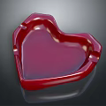 Decorative Ornament Set Featuring Red Heart shaped Ashtray Modern Home Decor Piece