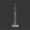 Tall Clock Tower Building With Square Base And Spire Top Structure