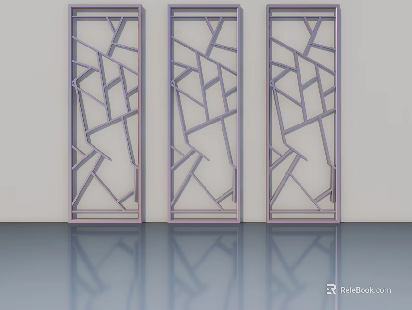 Modern Decorative Panel Doors With Geometric Patterns For Interior Design 3d model 