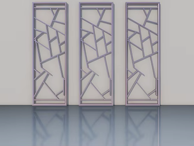 Modern Decorative Panel Doors With Geometric Patterns For Interior Design 3d model