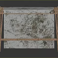 Portable Foldable Table With Wooden Frame And Patterned Fabric Top For Daily Use