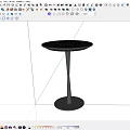 Modern Round Top Side Table With Black Cylindrical Base And Smooth Surface 3d model
