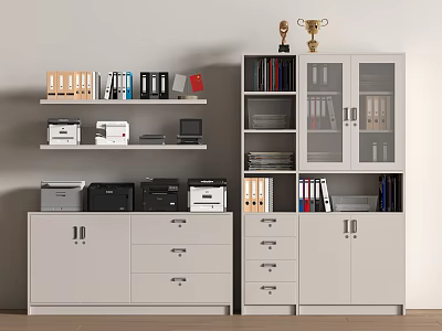 Printer File Cabinet Copier Notes Wall Office Whiteboard 3d model