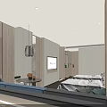 Modern Hotel Guest Room Interior Design With Two Beds TV Seating Area And Wooden Decor