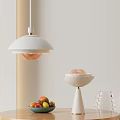 Modern lamp combination cream chandelier table lamp 3d model