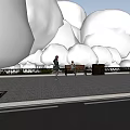 Scenic Public Park Area With Lush Trees Bench And People Relaxing