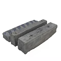 Blue And White Striped Concrete Barriers With Metal Rings For Construction Use