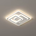 Modern Minimalist LED Flush Mount Ceiling Light With Illuminated Frame And Dot Pattern