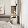 Modern Bedroom Interior Design With Soft Upholstered Bed Pendant Lights Gray Paneled Walls And Nightstands