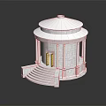 Classical White Stone Dome Building With Columns Steps And Wooden Door