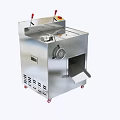 Canteen Commercial Stainless Steel Meat Slicer Machine with Red Handles and Wheels