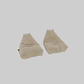 Set Of Two Comfortable Beige Fabric Bean Bag Sofa Stools For Living Room