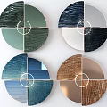 Modern Circular Segmented Wall Decor with Various Colors Textures and Metallic Finishes for Home Interior