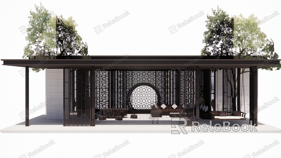 New Chinese Pavilion Landscape Pavilion model