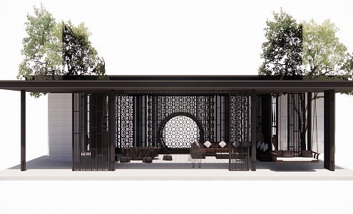 New Chinese Pavilion Landscape Pavilion 3d model