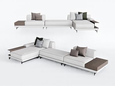 Modern Corner Sofa Multi-Person Sofa White Sofa Pillow Sofa Stool Sofa Chair model