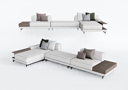 Modern Corner Sofa Multi-Person Sofa White Sofa Pillow Sofa Stool Sofa Chair 3d model