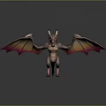 Fierce Dragon Game And Movie Character With Red Horns Orange Red Wings And Muscular Body