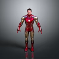 A Man Wearing Red And Gold Iron Man Armor Standing In Gray Background