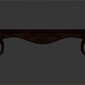 Dark Wooden Coffee Table With Carved Details And Curved Legs In Traditional Style