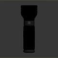 Modern Black Flashlight With Cylindrical Body Top Head And Grip Texture Design 3d model