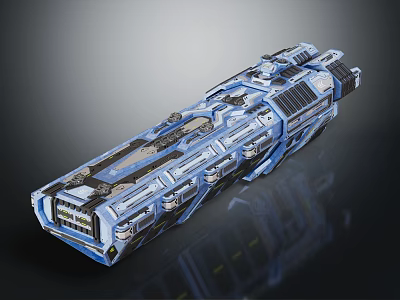 Futuristic Spacecraft With Modular Structure Solar Panels And Aerodynamic Design For Deep Space Exploration 3d model
