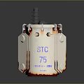 Industrial Equipment Featuring Rusty Surface Metal Brackets Top Insulator And STC 75 Marking